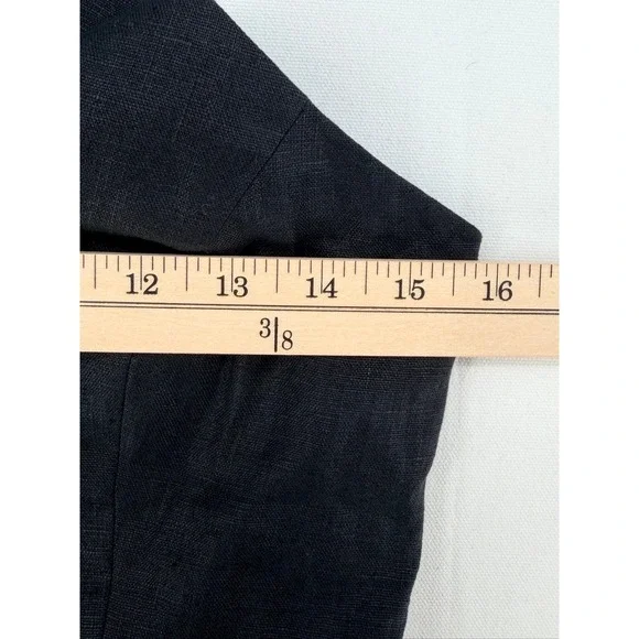 Reformation Tate Linen Halter Top Black Button Front Size 4 NWT - Picture 4 of 16